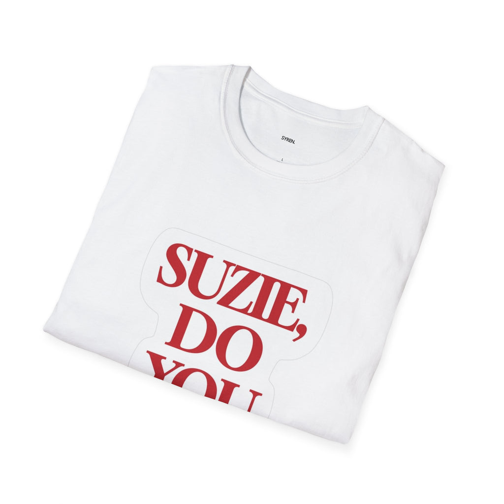 Suzie, Do You Copy? Graphic Tee — Retro Red Text Casual T-Shirt